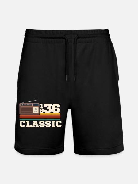 Anniversary 1936 retro classic - Stanley/Stella Trainer Unisex Organic Jogging Shorts - black