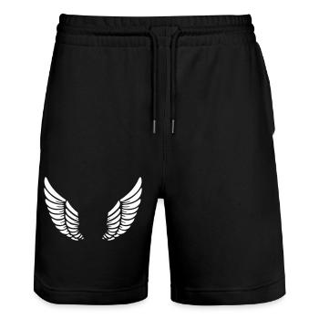 aile - Short de jogging bio TRAINER Stanley/Stella unisexe - noir - Devant - Nik (191cm) & Marisol (170cm)