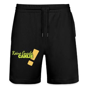 Drôle de Carlie - Short de jogging bio TRAINER Stanley/Stella unisexe - noir - Devant - Nik (191cm) & Marisol (170cm)
