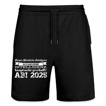 Abschluss - Stanley/Stella Unisex Bio Joggingshorts Trainer  - Schwarz - Vorne - Nik (191cm) & Marisol (170cm)