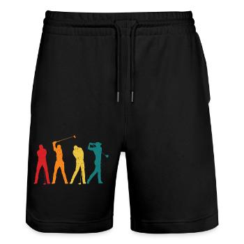 Golf Queen Cadeau Golf Clubs Sports Femme Femmes - Short de jogging bio TRAINER Stanley/Stella unisexe - noir - Devant - Nik (191cm) & Marisol (170cm)
