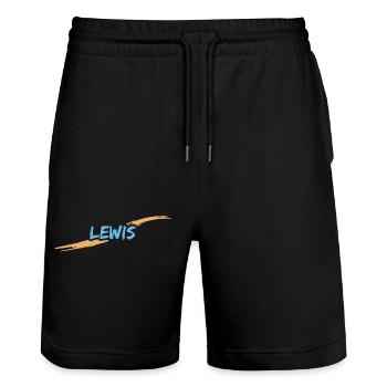 Gift for Lewis - Stanley/Stella Trainer Unisex Organic Jogging Shorts - black - Front - Nik (191cm) & Marisol (170cm)