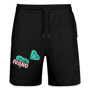Papa Iva - Stanley/Stella Trainer Unisex Organic Jogging Shorts - black - Front - Nik (191cm) & Marisol (170cm)