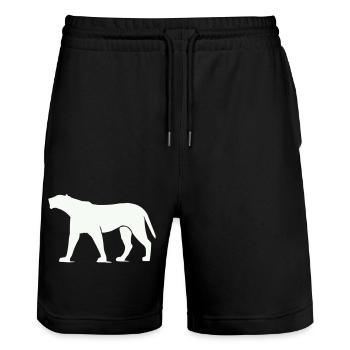 panther animal - Stanley/Stella Unisex Bio Joggingshorts Trainer  - Schwarz - Vorne - Nik (191cm) & Marisol (170cm)