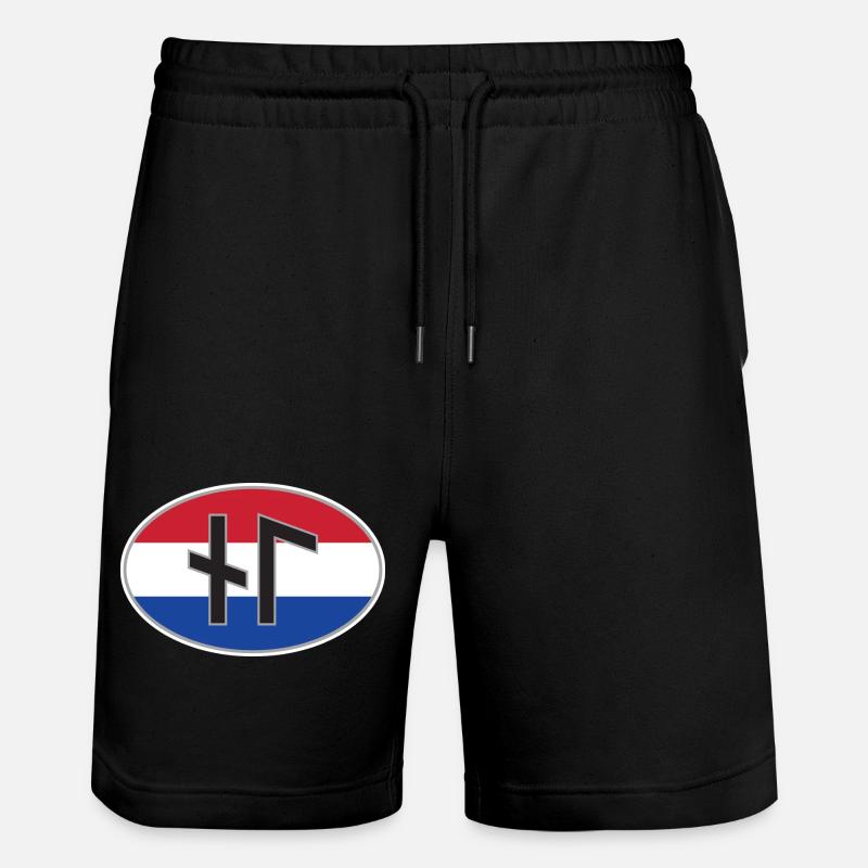NL (Nederland) Runen-Ländercode-Aufkleber - Stanley/Stella Unisex Bio Joggingshorts Trainer  - Schwarz