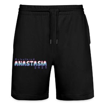 Écolier 2025 - Short de jogging bio TRAINER Stanley/Stella unisexe - noir - Devant - Nik (191cm) & Marisol (170cm)
