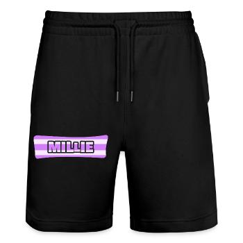 Mariage Millie - Short de jogging bio TRAINER Stanley/Stella unisexe - noir - Devant - Nik (191cm) & Marisol (170cm)