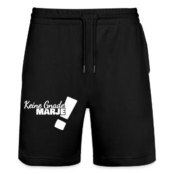 Gift for Marje - Stanley/Stella Trainer Unisex Organic Jogging Shorts - black - Front - Nik (191cm) & Marisol (170cm)