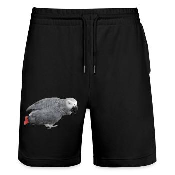 oiseau gris - Short de jogging bio TRAINER Stanley/Stella unisexe - noir - Devant - Nik (191cm) & Marisol (170cm)