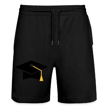 Chapeau de docteur - Short de jogging bio TRAINER Stanley/Stella unisexe - noir - Devant - Nik (191cm) & Marisol (170cm)