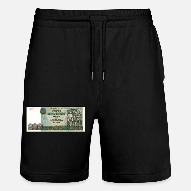 200 mark der ddr - Stanley/Stella Unisex Bio Joggingshorts Trainer  - Schwarz