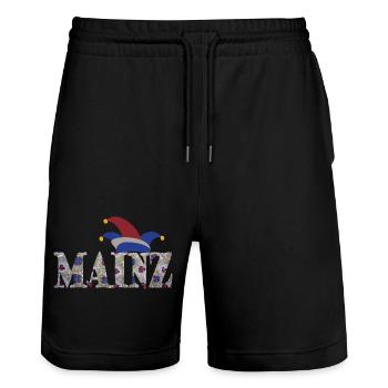 mainz karneval e 207 - Short de jogging bio TRAINER Stanley/Stella unisexe - noir - Devant - Nik (191cm) & Marisol (170cm)