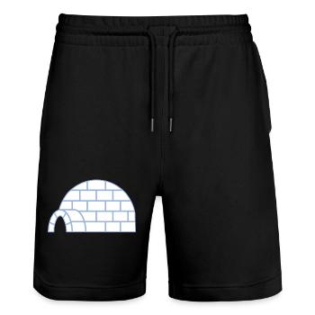 igloo - Stanley/Stella Trainer Unisex Organic Jogging Shorts - black - Front - Nik (191cm) & Marisol (170cm)