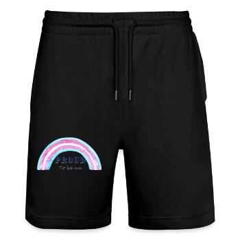 Proud to be me transgender - Stanley/Stella Trainer Unisex Organic Jogging Shorts - black - Front - Nik (191cm) & Marisol (170cm)