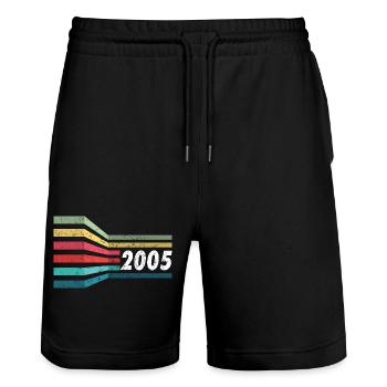 Vintage 2005 05 Geburtstag Retro Jahrgang Geschenk - Stanley/Stella Unisex Bio Joggingshorts Trainer  - Schwarz - Vorne - Nik (191cm) & Marisol (170cm)