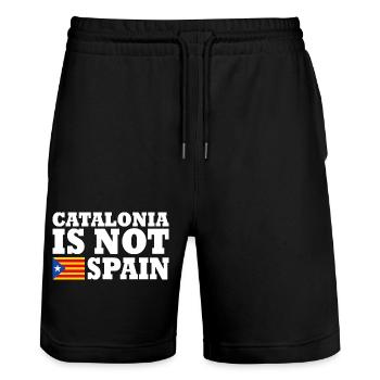 catalonia is not spain - Stanley/Stella Trainer Unisex Organic Jogging Shorts - black - Front - Nik (191cm) & Marisol (170cm)