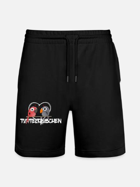 Turteltäubchen - Stanley/Stella Unisex Bio Joggingshorts Trainer - Schwarz