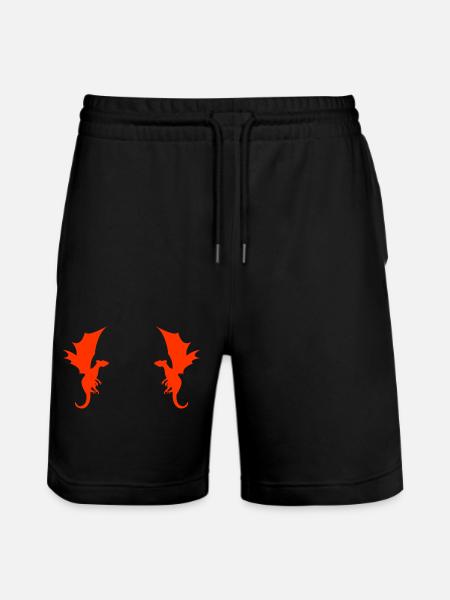 Dragon Dragon Pattern - Stanley/Stella Trainer Unisex Organic Jogging Shorts - black