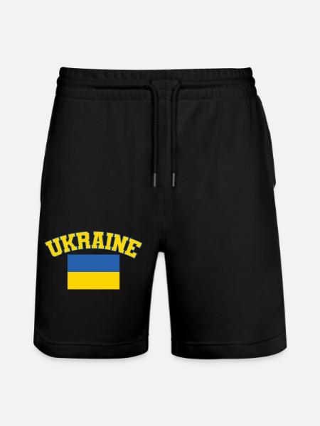 Ukraine Flag, Ukraine - Stanley/Stella Trainer Unisex Organic Jogging Shorts - black