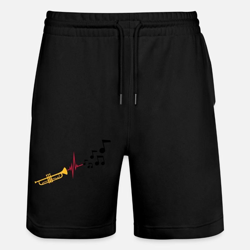 Notes Heartbeat Trompette - Short de jogging bio TRAINER Stanley/Stella unisexe - noir