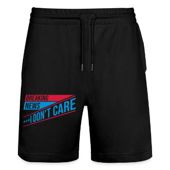 Breaking news don't care - Stanley/Stella Unisex Bio Joggingshorts Trainer  - Schwarz - Vorne - Nik (191cm) & Marisol (170cm)