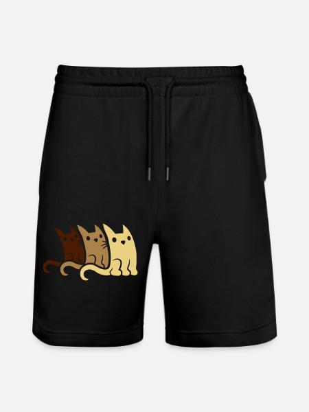 Crew 3 cute cats - Stanley/Stella Trainer Unisex Organic Jogging Shorts - black