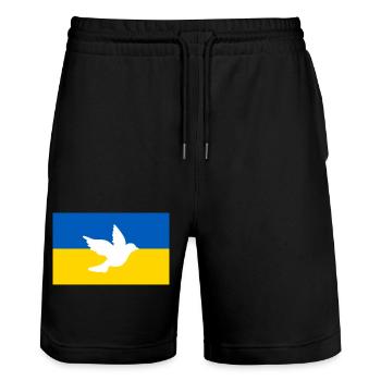 Ukraine - Stanley/Stella Unisex Bio Joggingshorts Trainer  - Schwarz - Vorne - Nik (191cm) & Marisol (170cm)