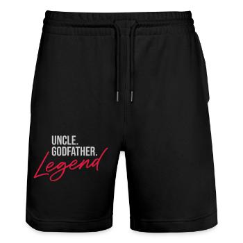 Uncle Godfather Legend Zitat - Stanley/Stella Unisex Bio Joggingshorts Trainer  - Schwarz - Vorne - Nik (191cm) & Marisol (170cm)