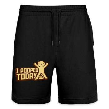 I pooped today Zitat - Stanley/Stella Unisex Bio Joggingshorts Trainer  - Schwarz - Vorne - Nik (191cm) & Marisol (170cm)