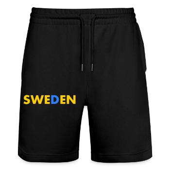Schweden - Stanley/Stella Unisex Bio Joggingshorts Trainer  - Schwarz - Vorne - Nik (191cm) & Marisol (170cm)