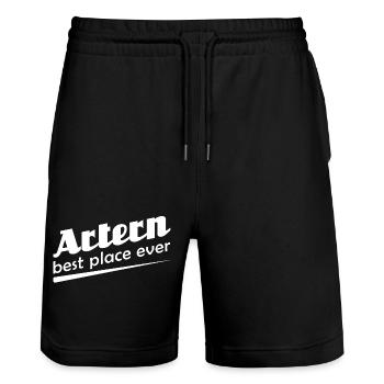 Artern - Stadt best place ever - Stanley/Stella Unisex Bio Joggingshorts Trainer  - Schwarz - Vorne - Nik (191cm) & Marisol (170cm)