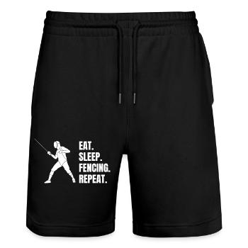Fencing funny martial arts funny fencer saying - Stanley/Stella Trainer Unisex Organic Jogging Shorts - black - Front - Nik (191cm) & Marisol (170cm)