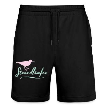 Strandläufer - Stanley/Stella Unisex Bio Joggingshorts Trainer  - Schwarz - Vorne - Nik (191cm) & Marisol (170cm)