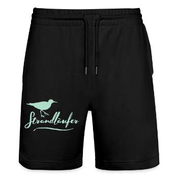 Strandläufer - Stanley/Stella Unisex Bio Joggingshorts Trainer  - Schwarz - Vorne - Nik (191cm) & Marisol (170cm)