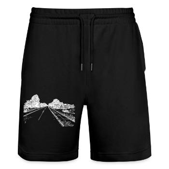 Lonely romantic road to nowhere - Stanley/Stella Trainer Unisex Organic Jogging Shorts - black - Front - Nik (191cm) & Marisol (170cm)