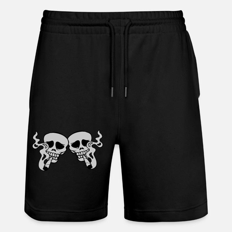 2 Freunde Joint rauchen - Stanley/Stella Unisex Bio Joggingshorts Trainer  - Schwarz