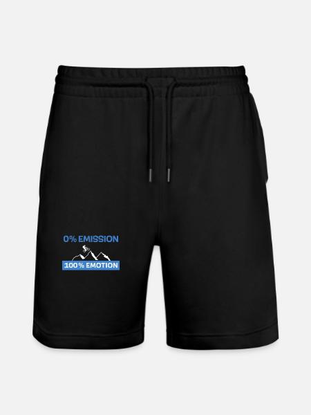 0% emission 100% emotion - Stanley/Stella Trainer Unisex Organic Jogging Shorts - black