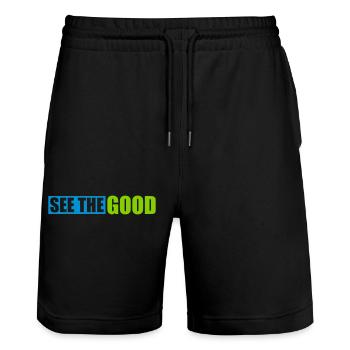 see the good quote - Stanley/Stella Trainer Unisex Organic Jogging Shorts - black - Front - Nik (191cm) & Marisol (170cm)