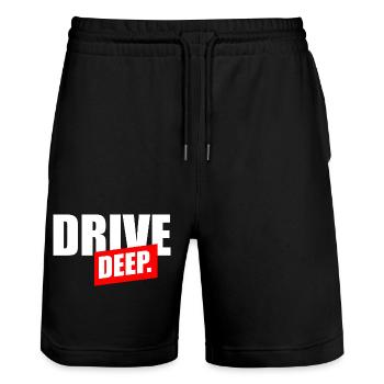 Drive Deep - Stanley/Stella Unisex Bio Joggingshorts Trainer  - Schwarz - Vorne - Nik (191cm) & Marisol (170cm)