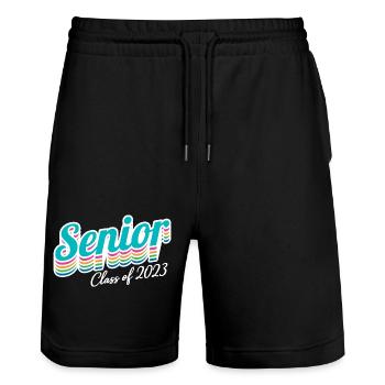 Senior Class Of 2023 Retro Graduation Party Geschenk - Stanley/Stella Unisex Bio Joggingshorts Trainer  - Schwarz - Vorne - Nik (191cm) & Marisol (170cm)