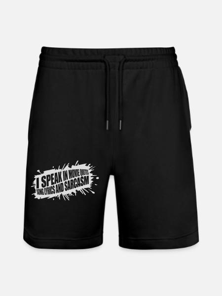 speak lyrics and sarcasm - Stanley/Stella Trainer Unisex Organic Jogging Shorts - black