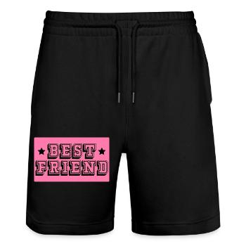 Meilleur ami tshirt rose - Short de jogging bio TRAINER Stanley/Stella unisexe - noir - Devant - Nik (191cm) & Marisol (170cm)