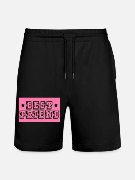 Best friend pink tshirt - Stanley/Stella Trainer Unisex Organic Jogging Shorts - black