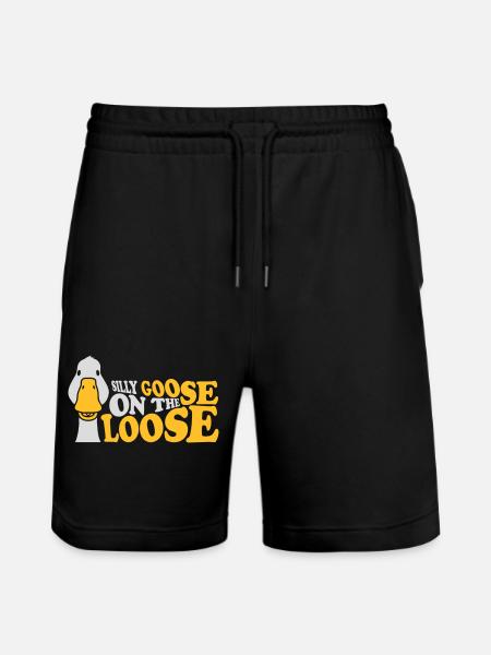 goose on the loose - Stanley/Stella Trainer Unisex Organic Jogging Shorts - black