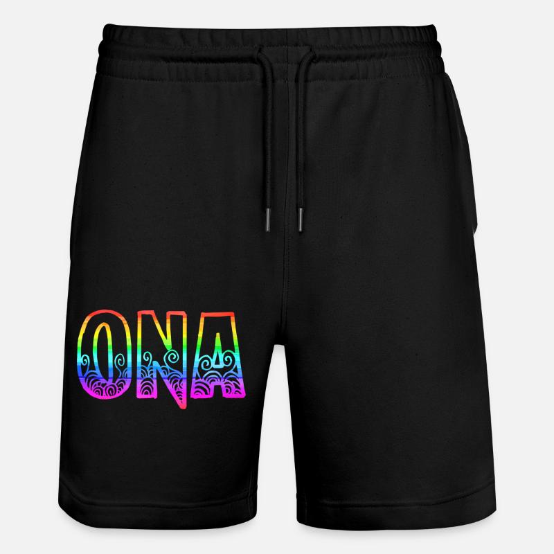 ona rs regenbogen - Stanley/Stella Unisex Bio Joggingshorts Trainer  - Schwarz