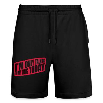 only talking to dog - Stanley/Stella Trainer Unisex Organic Jogging Shorts - black - Front - Nik (191cm) & Marisol (170cm)