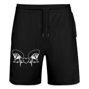 Gleitschirmfliegen Paragleiter Paragliding - Stanley/Stella Unisex Bio Joggingshorts Trainer  - Schwarz - Vorne - Nik (191cm) & Marisol (170cm)