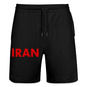 Iran - Short de jogging bio TRAINER Stanley/Stella unisexe - noir - Devant - Nik (191cm) & Marisol (170cm)