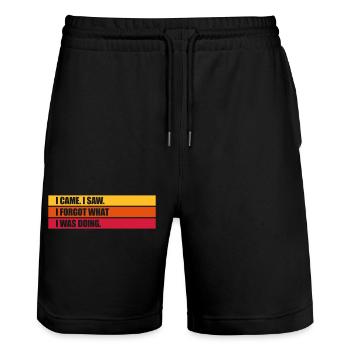 Je suis venu voir oublier - Short de jogging bio TRAINER Stanley/Stella unisexe - noir - Devant - Nik (191cm) & Marisol (170cm)