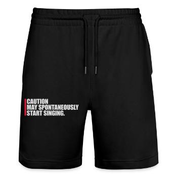 may spontaneously start singing - Stanley/Stella Trainer Unisex Organic Jogging Shorts - black - Front - Nik (191cm) & Marisol (170cm)